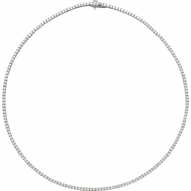 5 7/8 ct natural diamond tennis necklace in 14k white gold