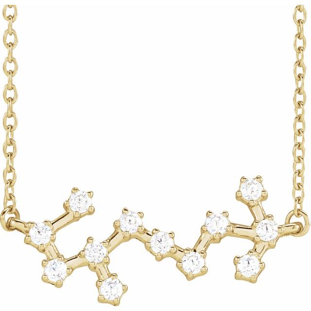 Scorpio diamond constellation zodiac necklace in 14k yellow gold