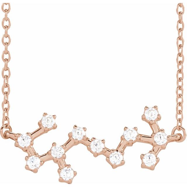 Scorpio diamond constellation zodiac necklace in 14k rose gold