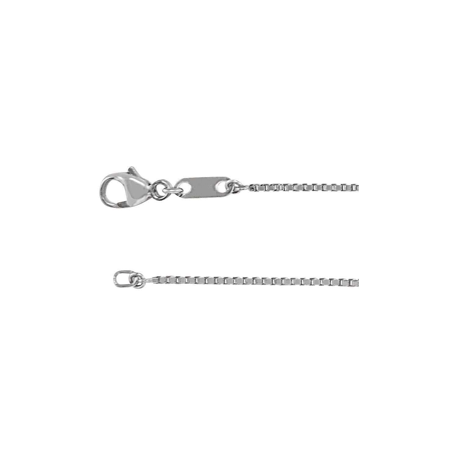 Platinum 1 mm diamond-cut box necklace
