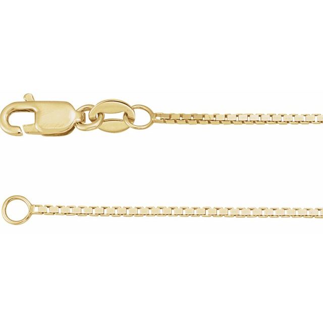 1mm box chain necklace in 10k yellow gold, 18 inch
