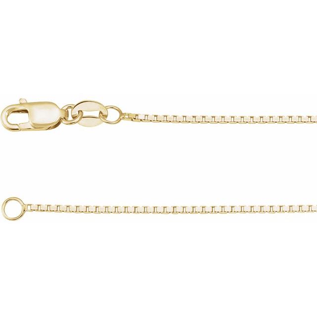 1mm box chain necklace in 10k yellow gold, 16 inch