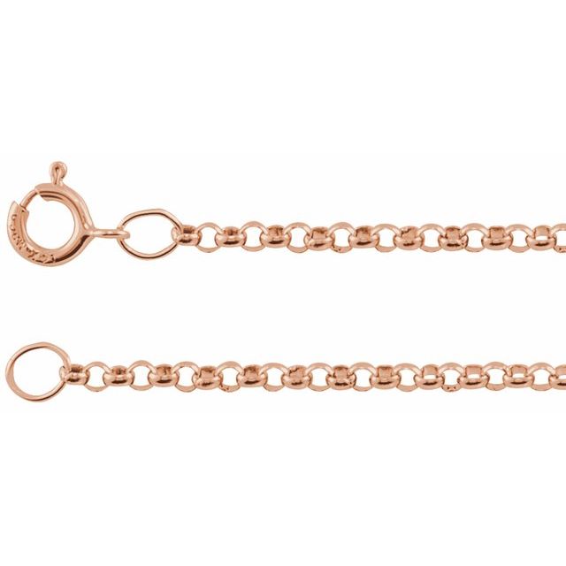 1.5mm rolo chain necklace in 14k rose gold, 16"