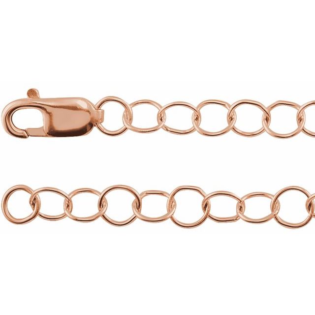 3.25mm round cable chain necklace in 14k rose gold, 16"