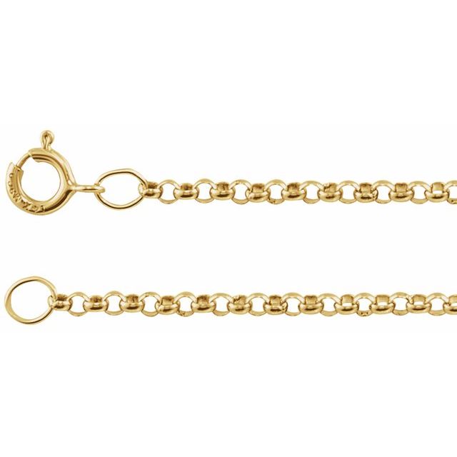 1.5mm rolo chain necklace in 14k yellow gold, 16"