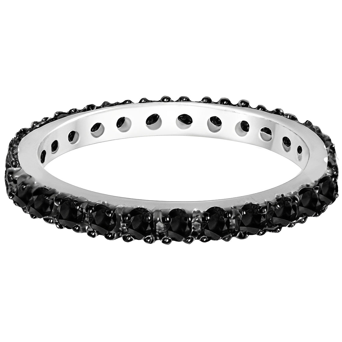 Black Diamond Eternity Band 14K White Gold (0.51 ctw) Flat View