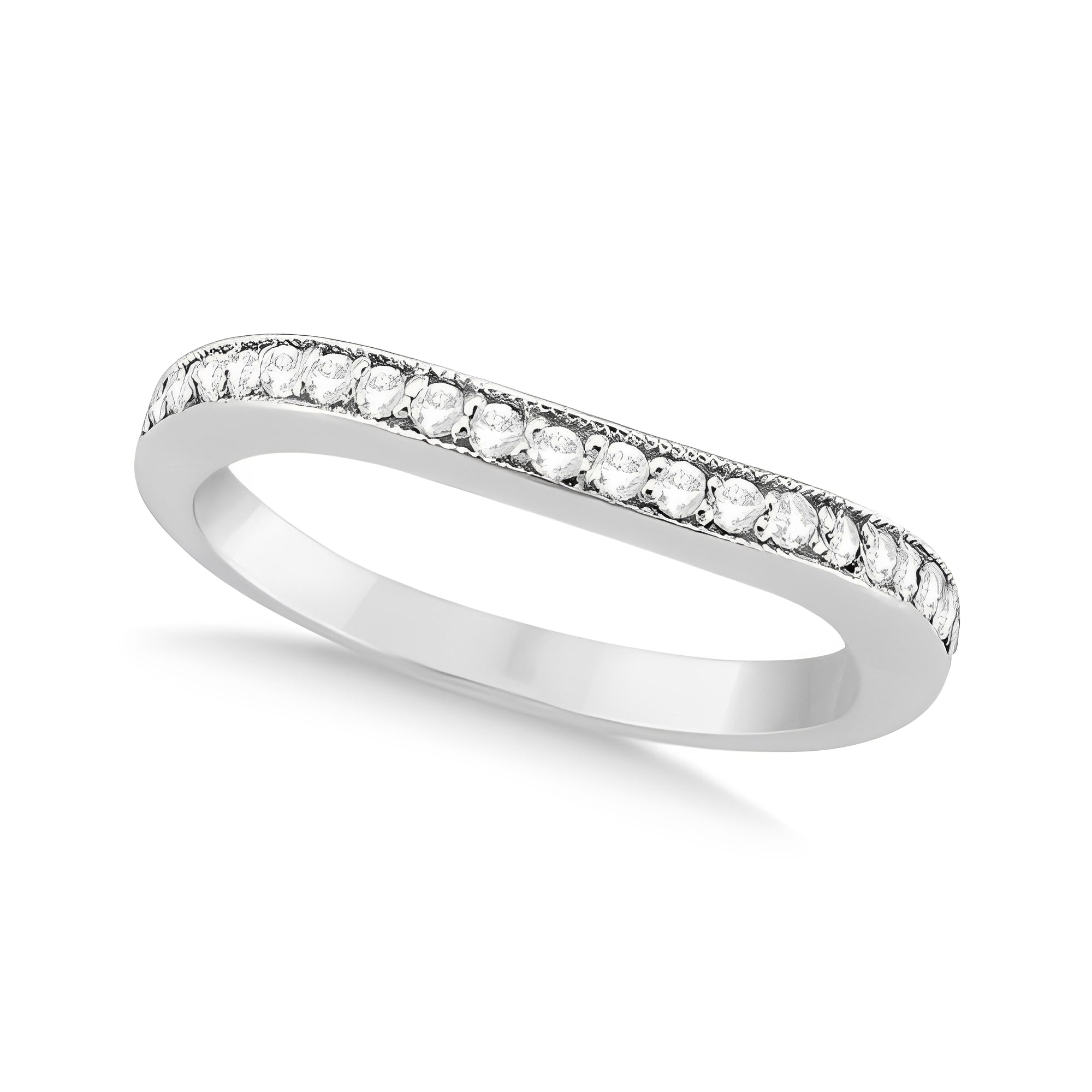 Butterfly Diamond & Heart Amethyst Bridal Set in 14k White Gold Top View 3