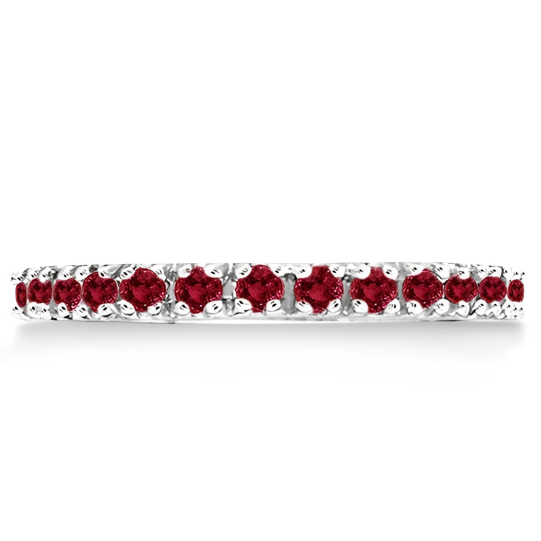 Stackable Eternity Garnet Ring in 14k White Gold (0.50ct) Flat View 2