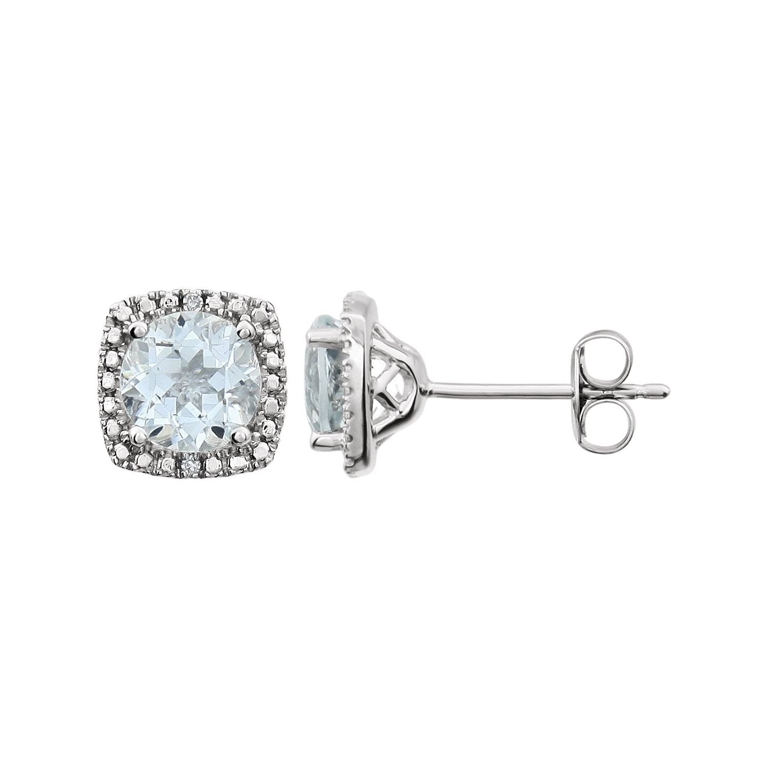 aquamarine earrings in sterling silver in Sterling Silver