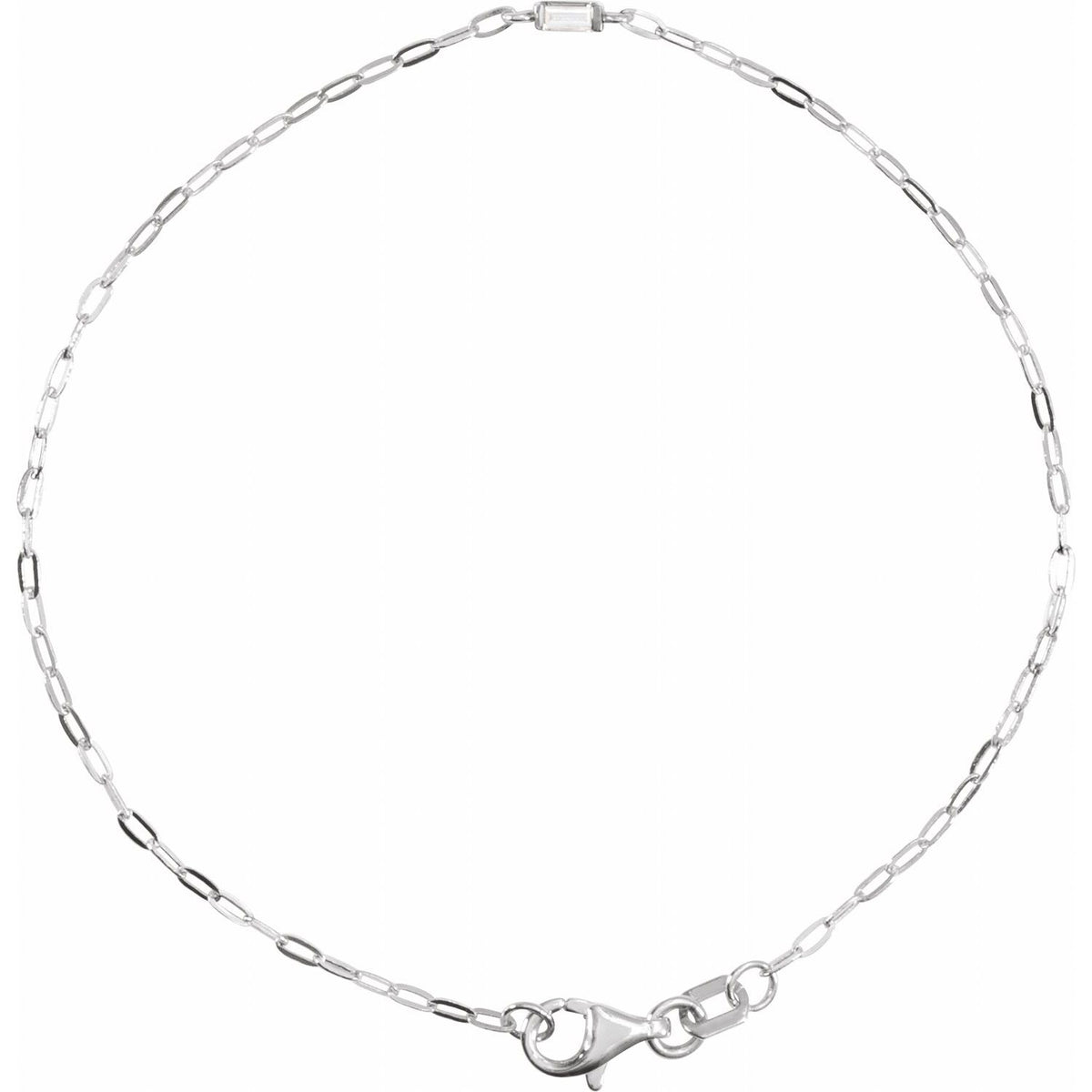 Baguette Diamond Link Bracelet (.06 ctw) in 14k white gold
