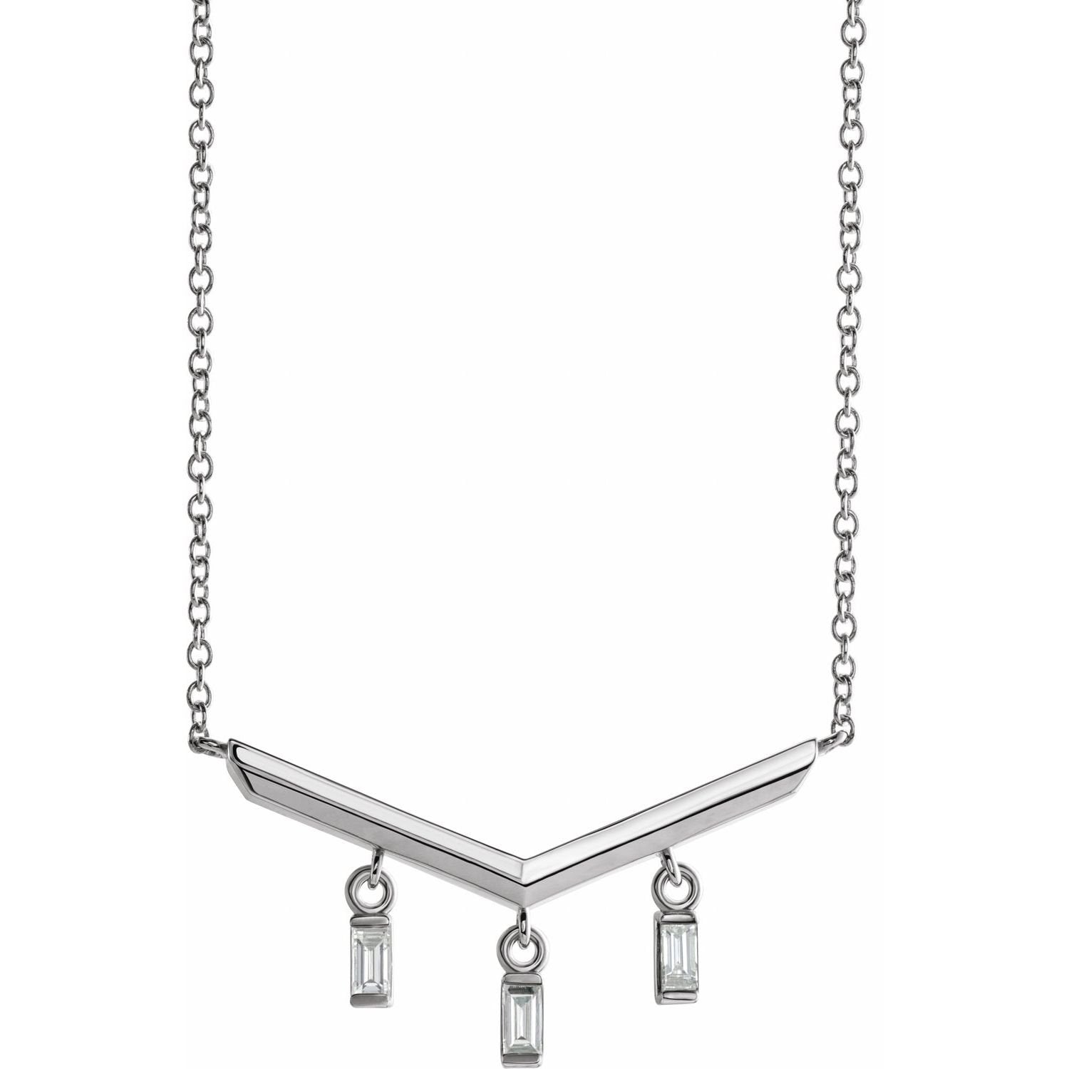 natural diamond necklace in 14k White Gold
