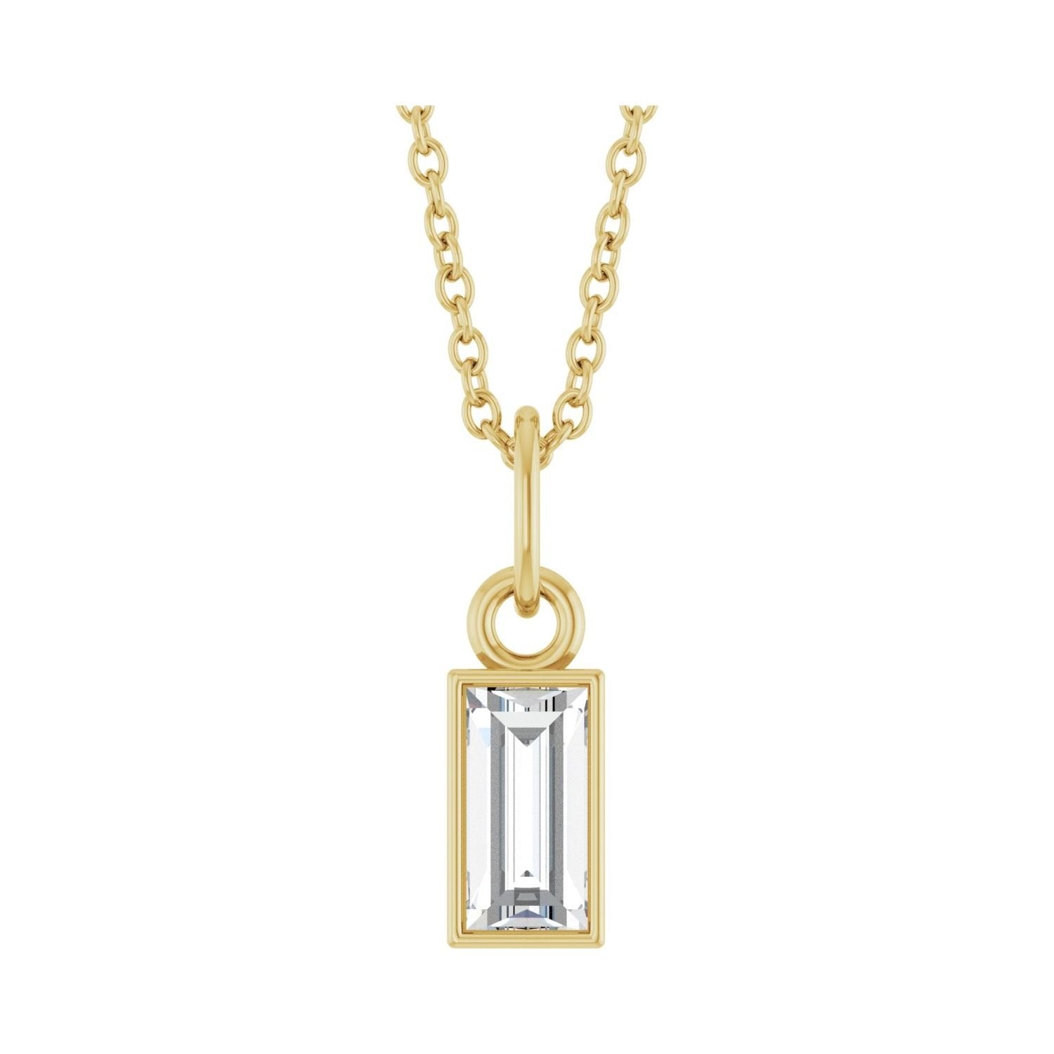 lab-grown diamond necklace in 14k Yellow Gold