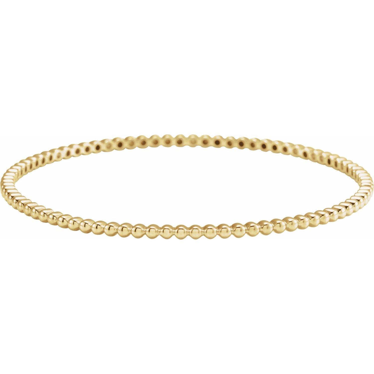 Beaded Gold Bangle Bracelet in Yellow Gold
