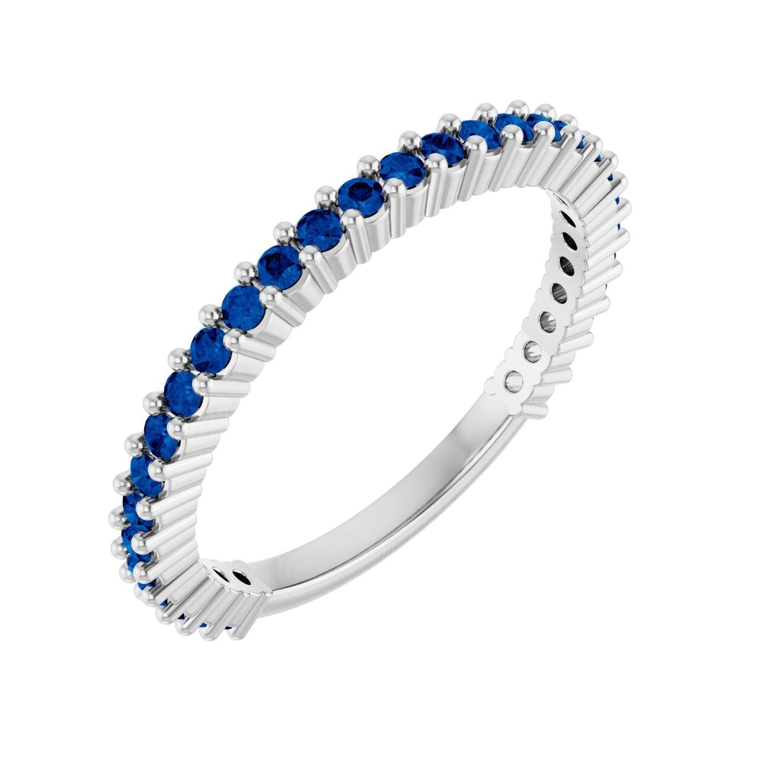 blue sapphire 30-year anniversary band in 14k White Gold