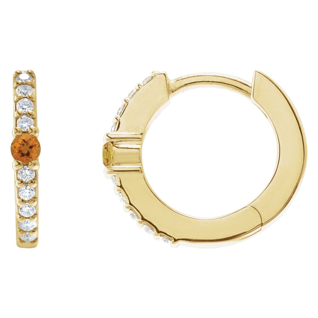 citrine hoop earrings in 14k Yellow Gold