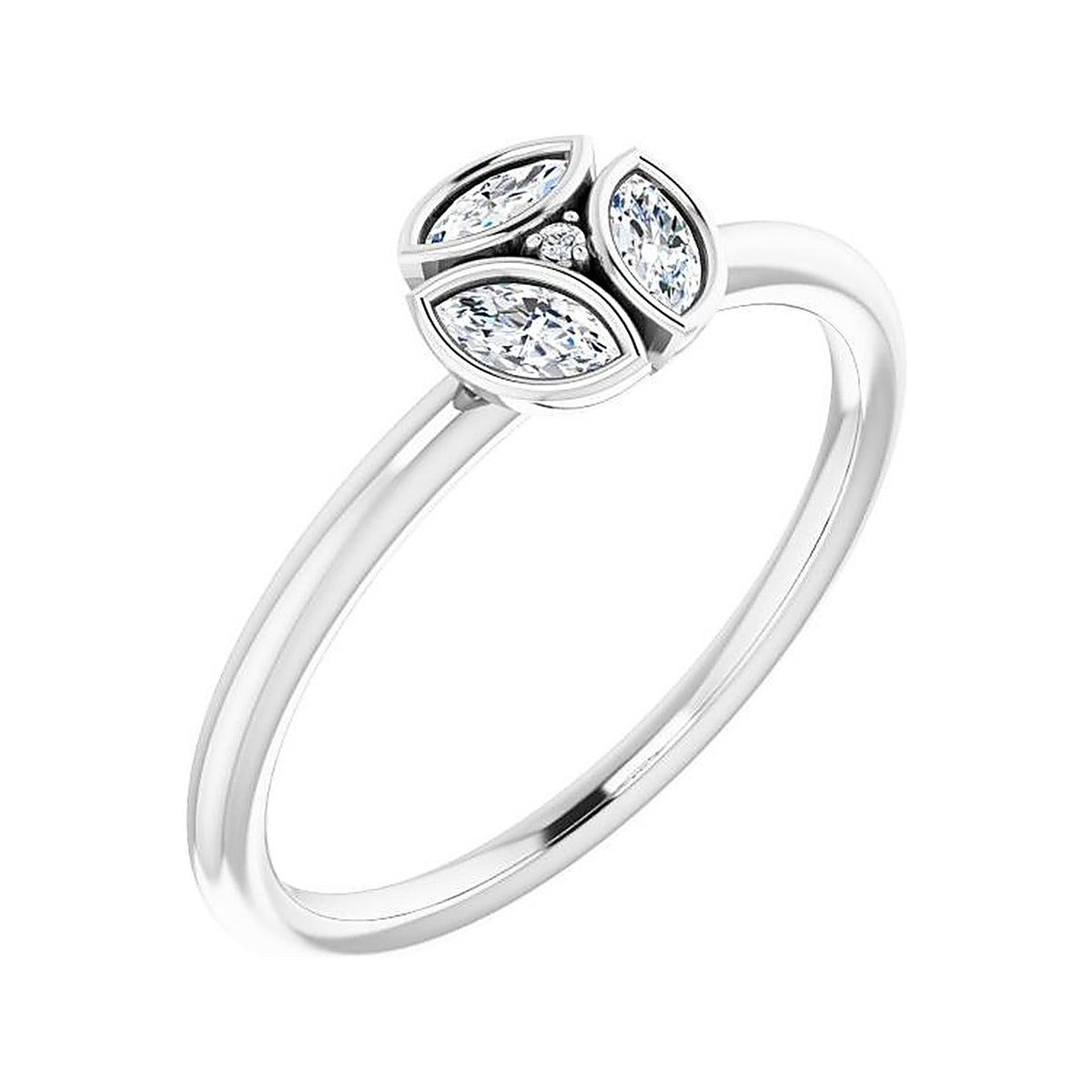 Diamond cluster ring in Platinum