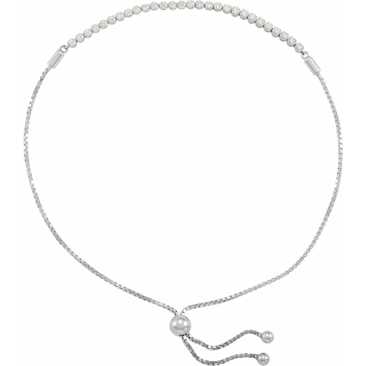 Diamond Bolo Bracelet (1/2 ctw) in 14k white gold