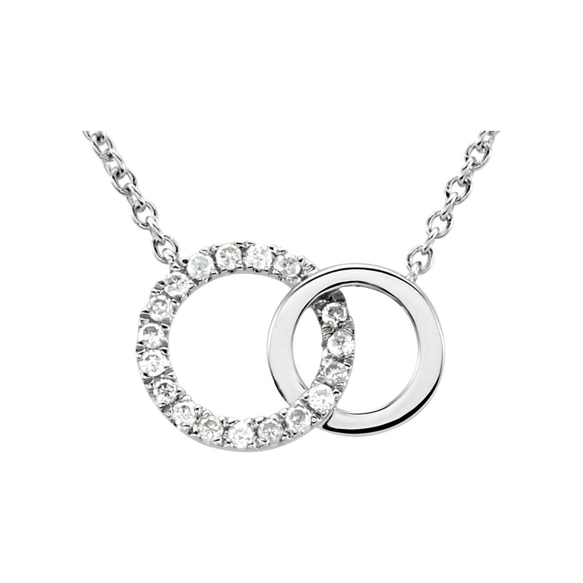 Diamond Circle Necklace in 14k white gold — shown on its included chain