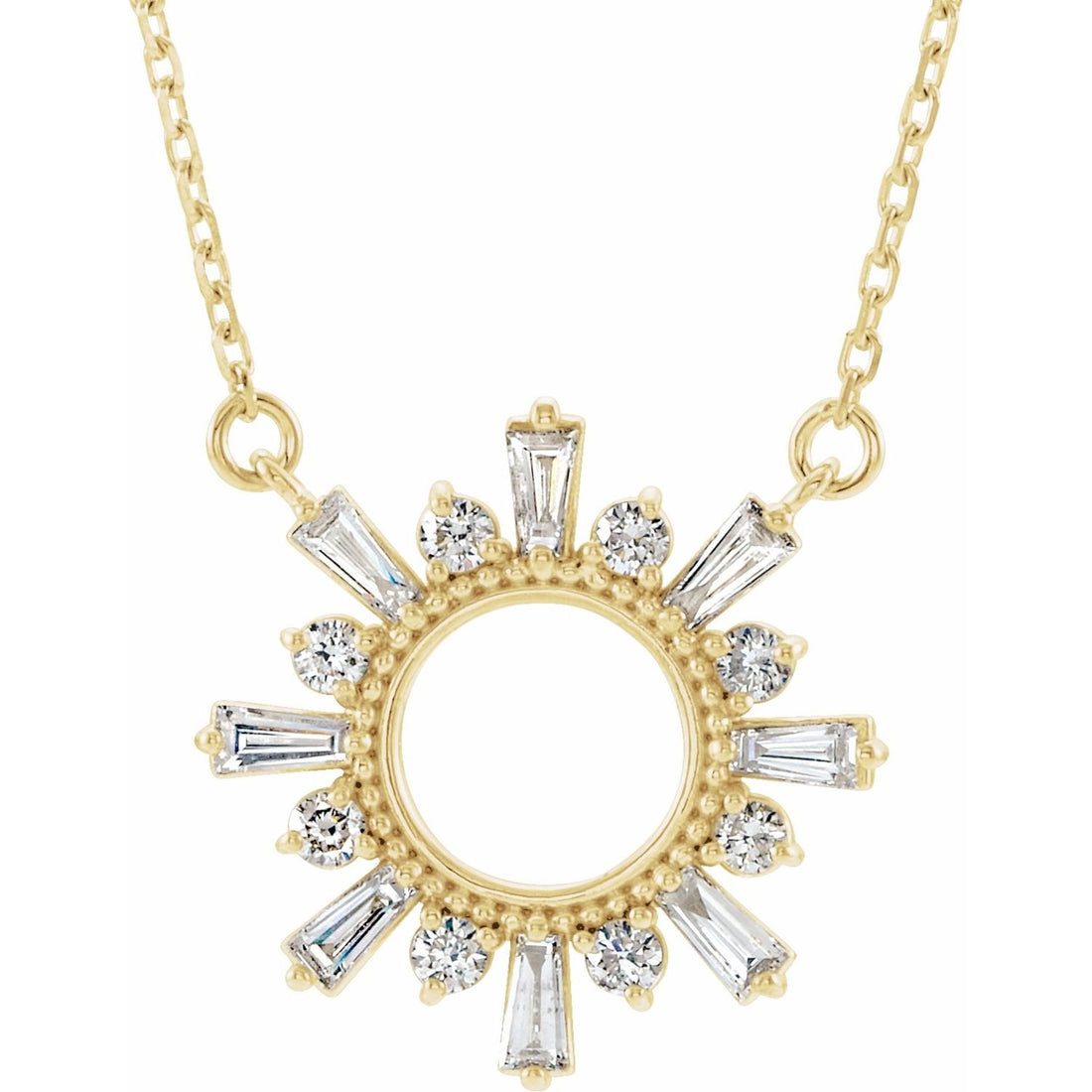 natural diamond necklace in 14k Yellow Gold