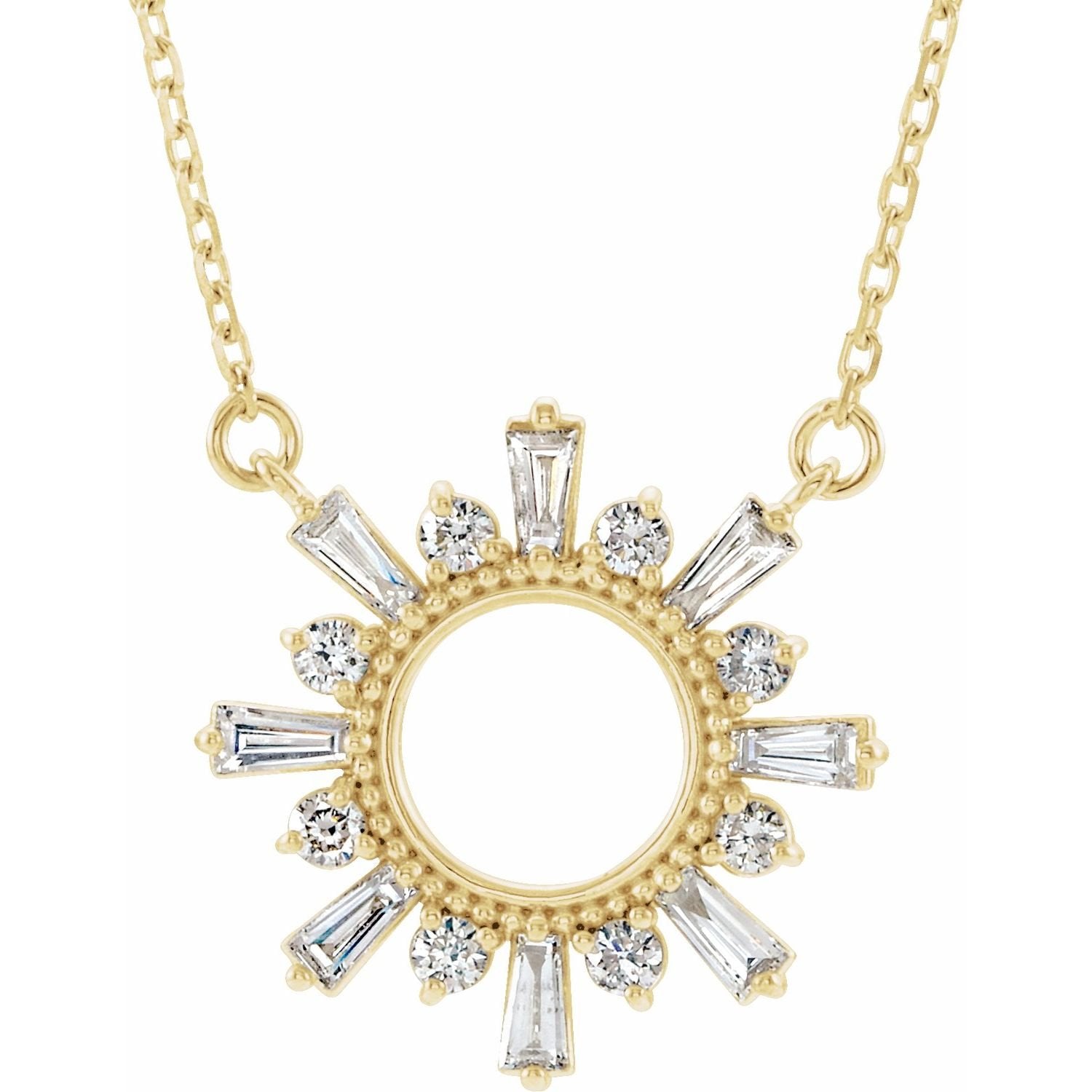natural diamond necklace in 14k Yellow Gold