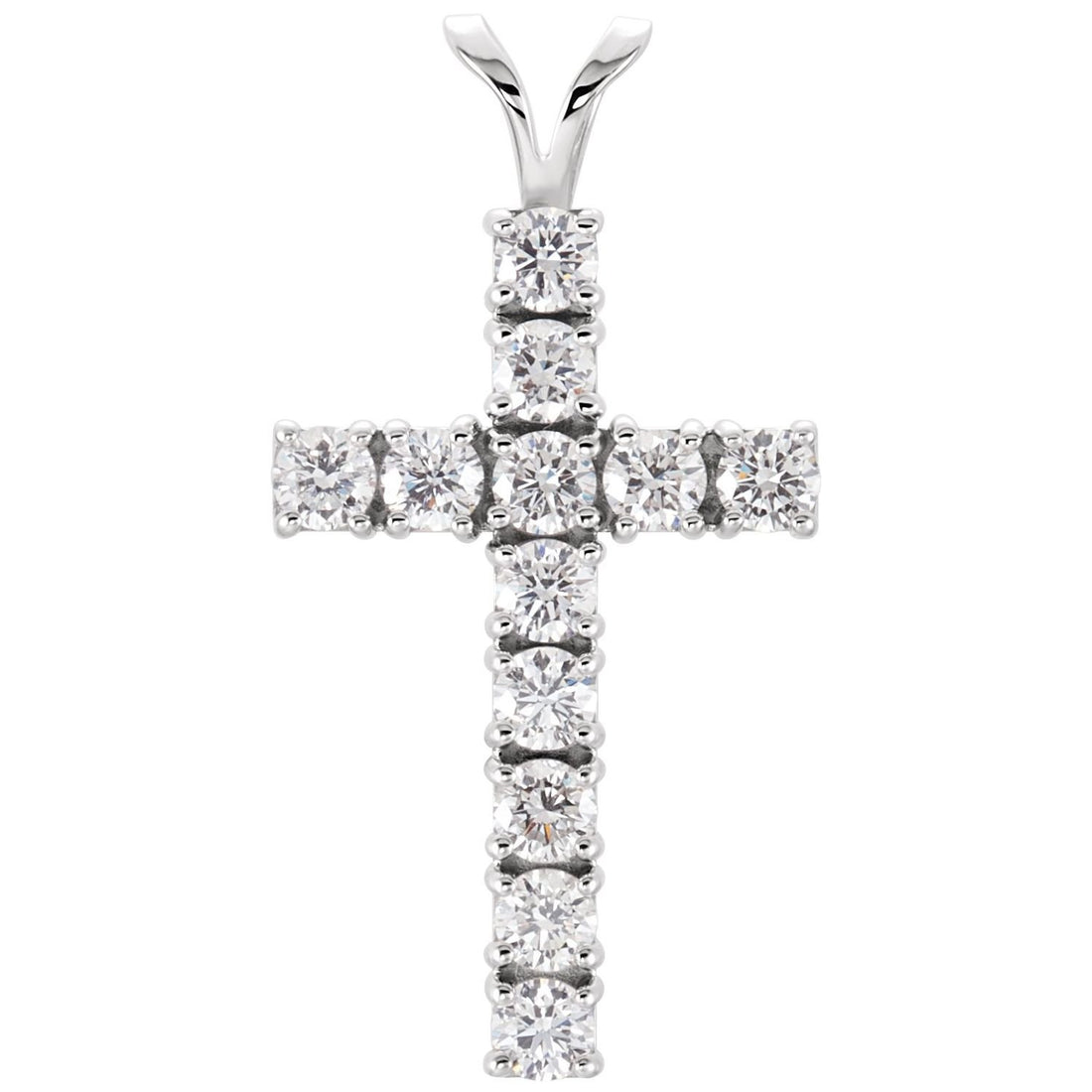 diamond cross pendant in 14k White Gold