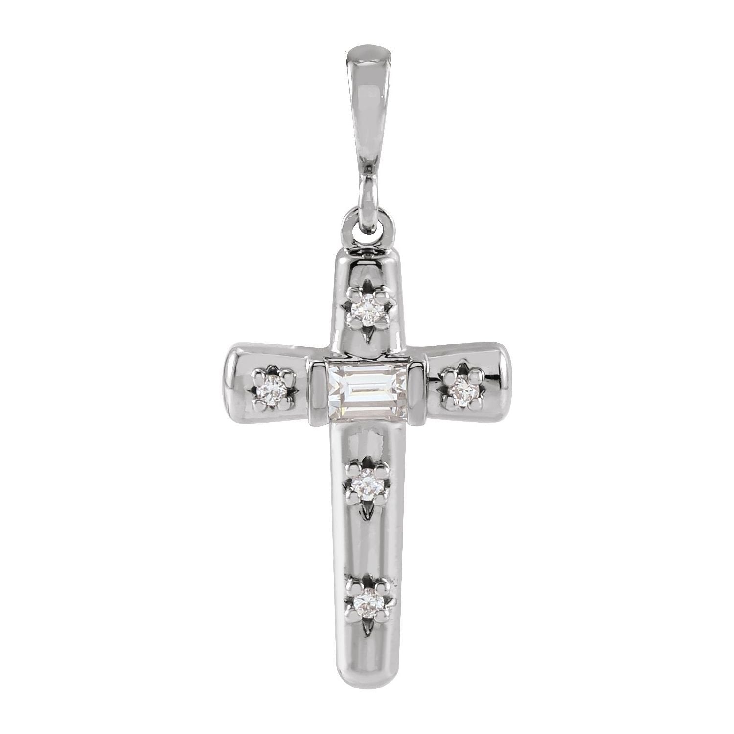 diamond cross pendant in 14k White Gold