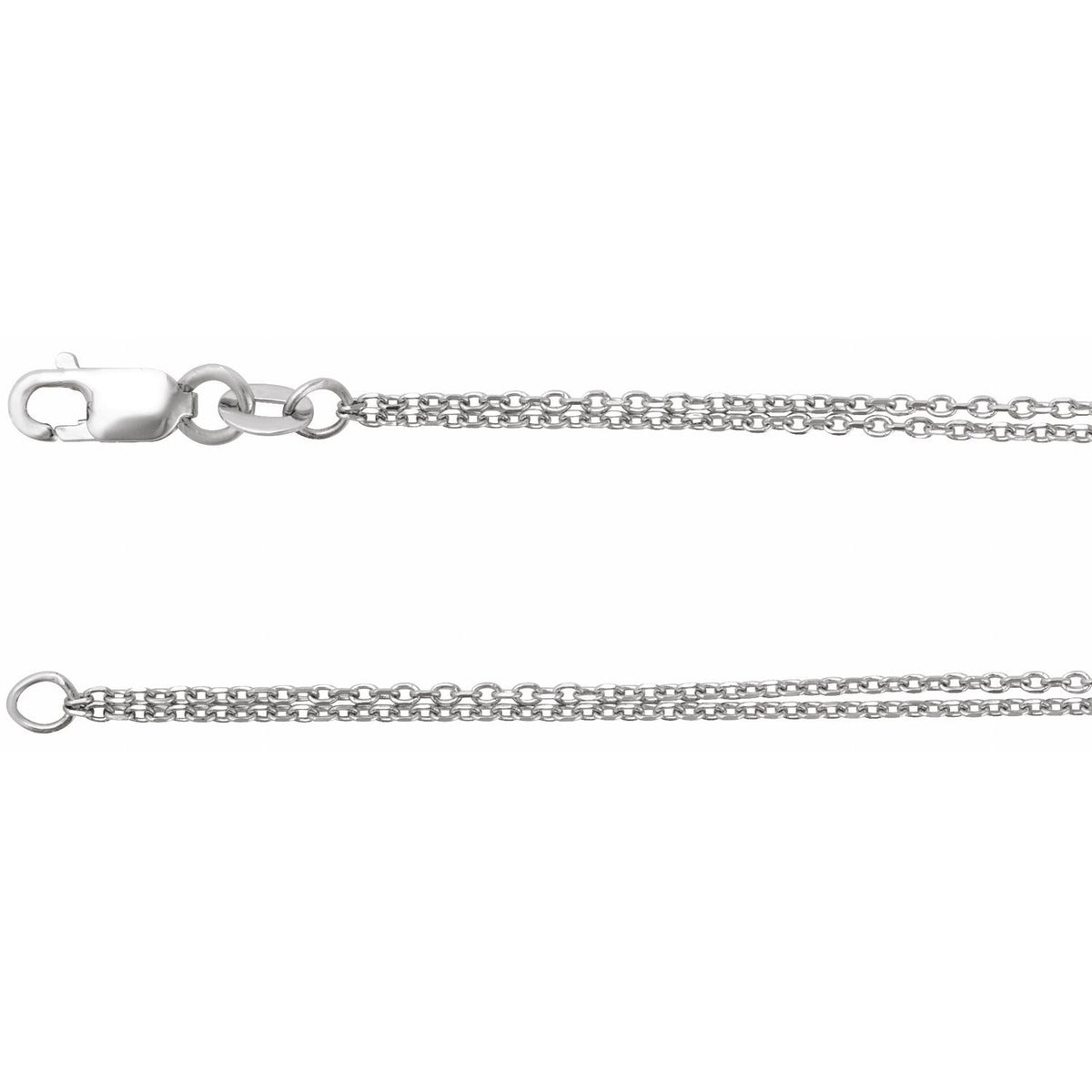 Diamond-Cut Double-Strand Cable Chain Necklace in 14k white gold
