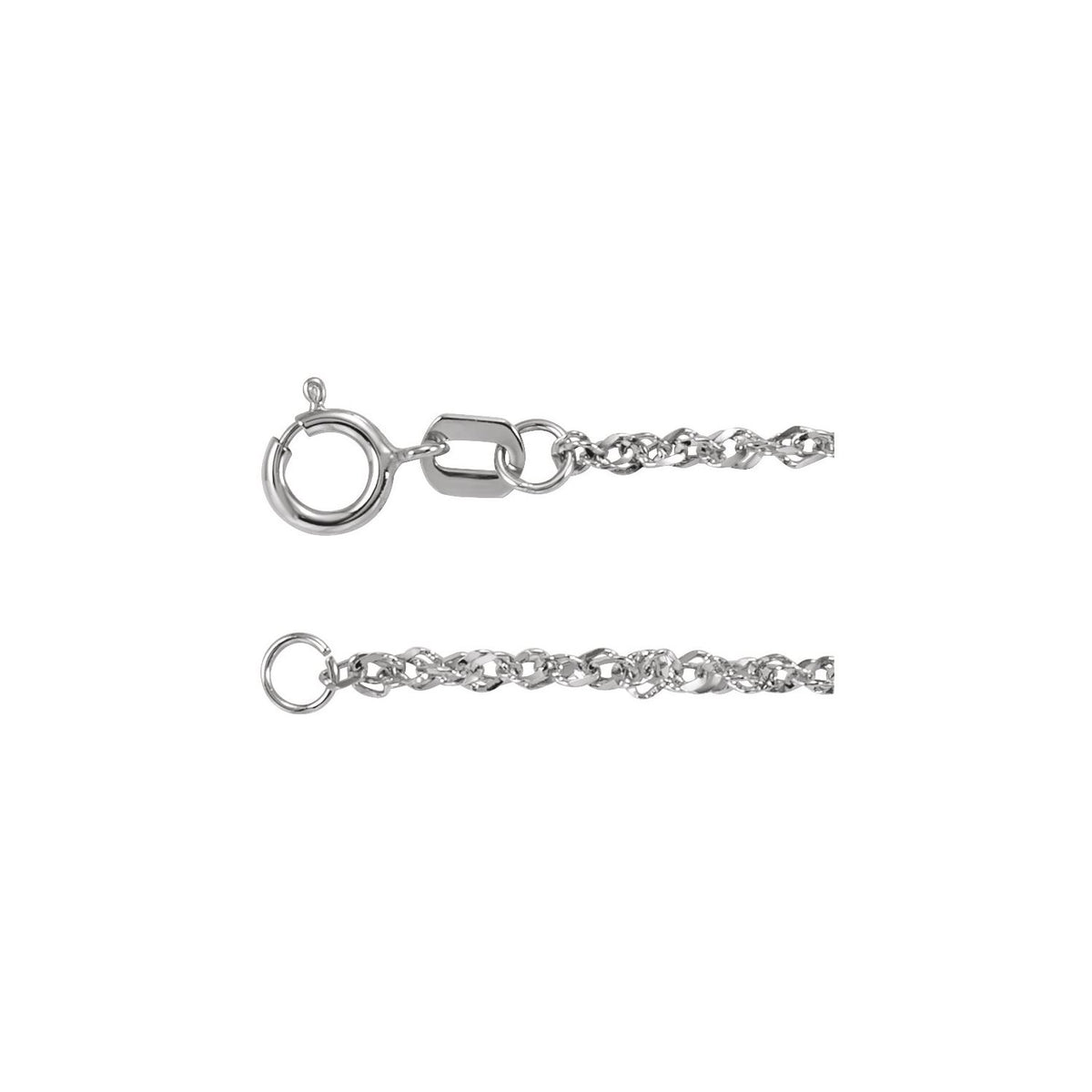 Diamond-Cut Singapore Chain Bracelet in 14k white gold