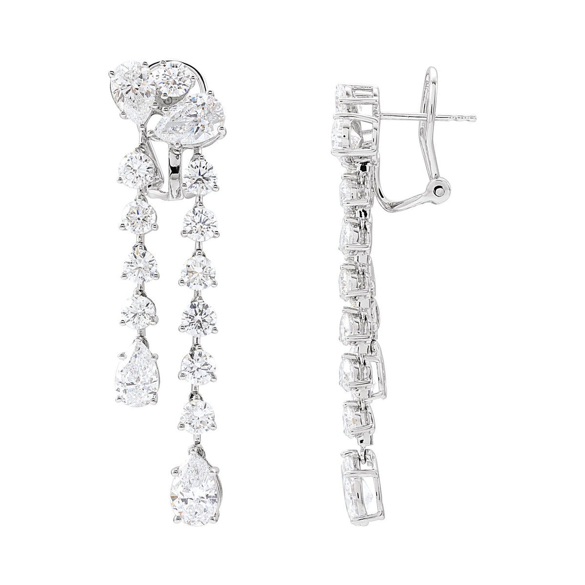 Diamond drop earrings in 14K White Gold