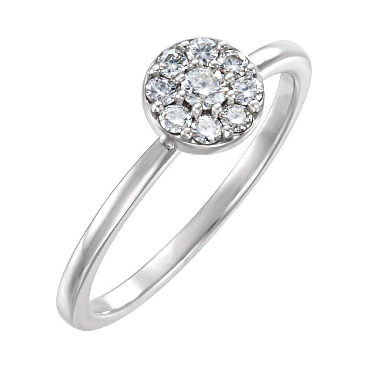 Diamond cluster ring in Platinum