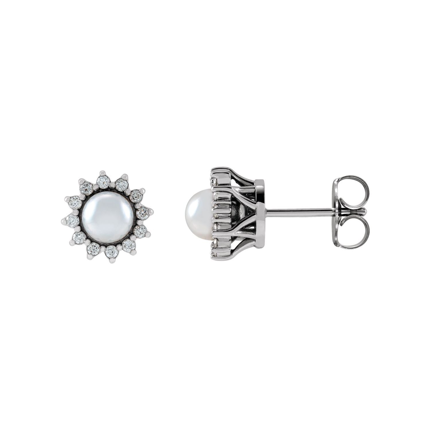 akoya cultured pearl stud earrings in 14k white gold