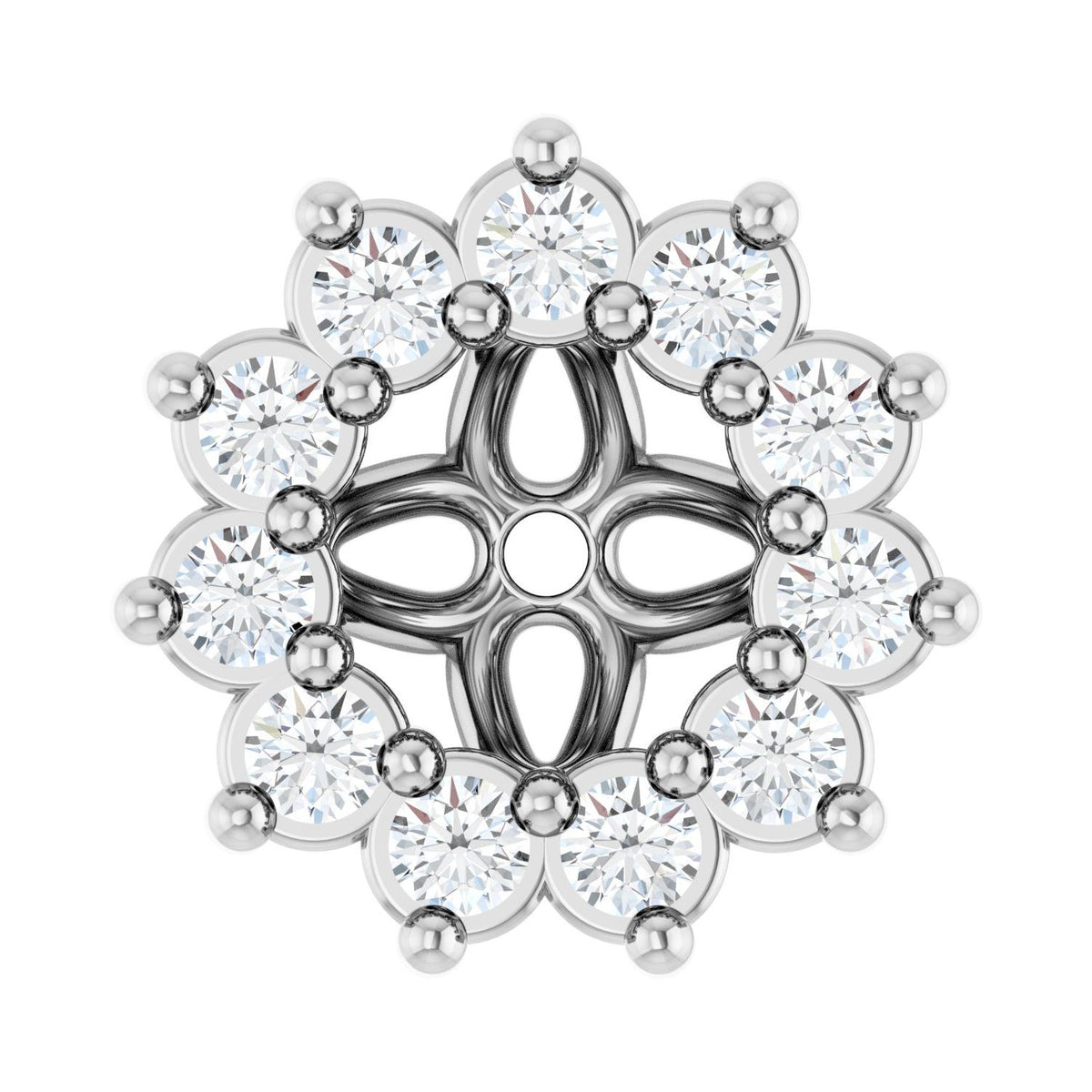 Diamond Halo Earring Jackets (.08 ctw) in 14k white gold or platinum