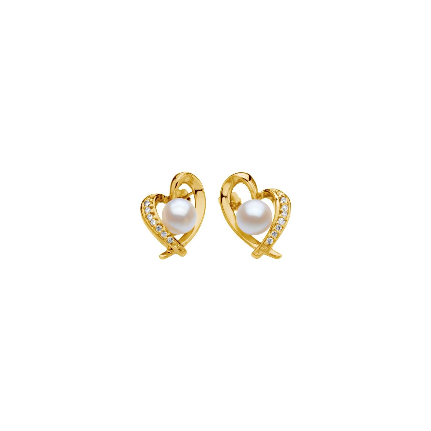 akoya cultured pearl stud earrings in 14k yellow gold