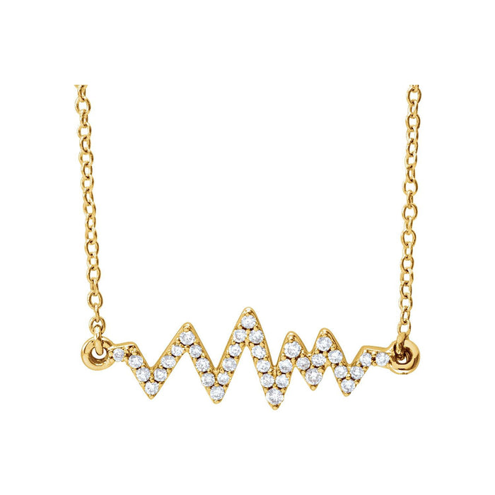 Diamond Heartbeat Necklace in 14K Yellow Gold