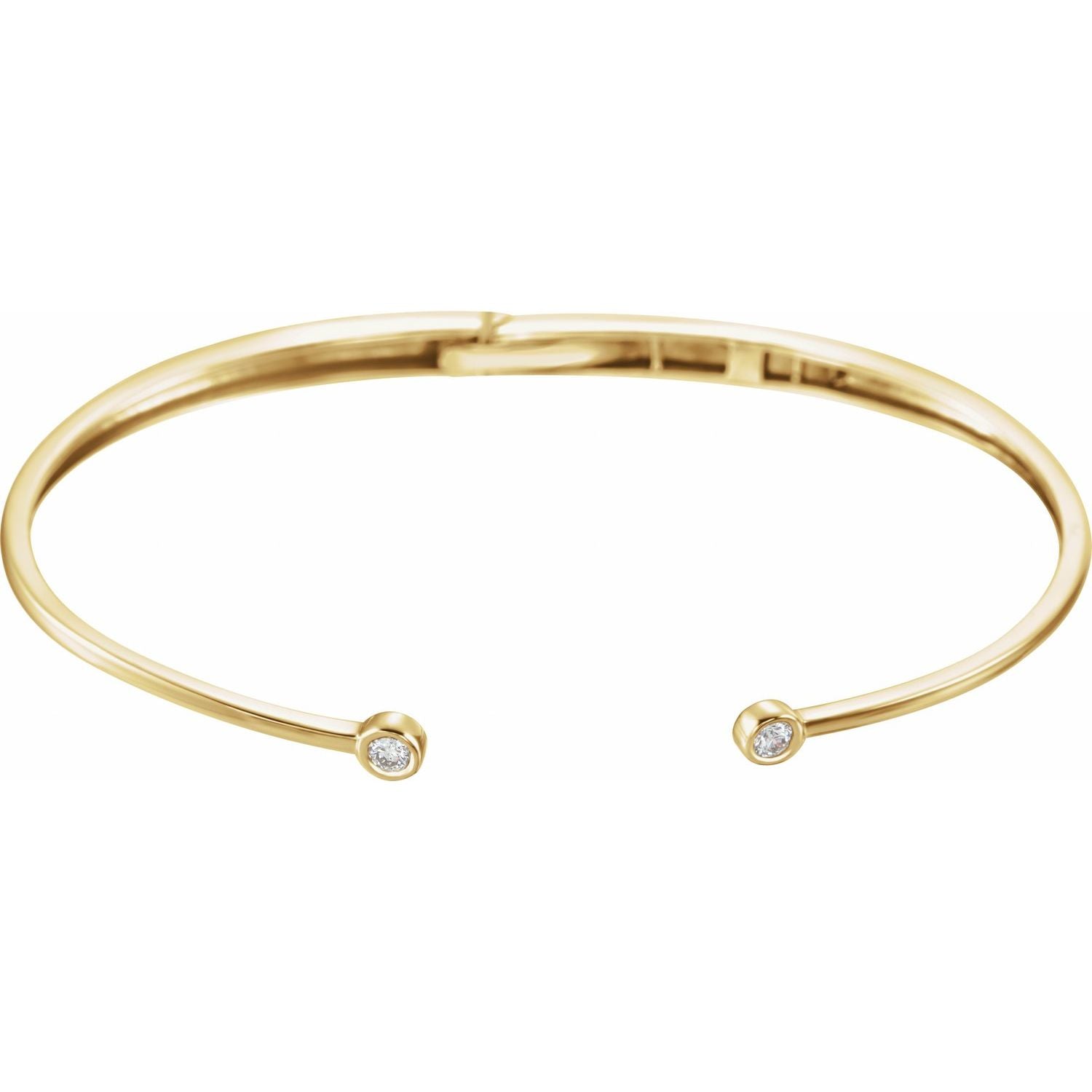 Diamond Hinged Cuff Bracelet in 14k yellow gold
