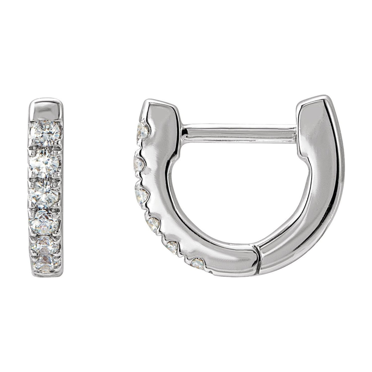 Diamond Hoop Earrings in 14k white gold