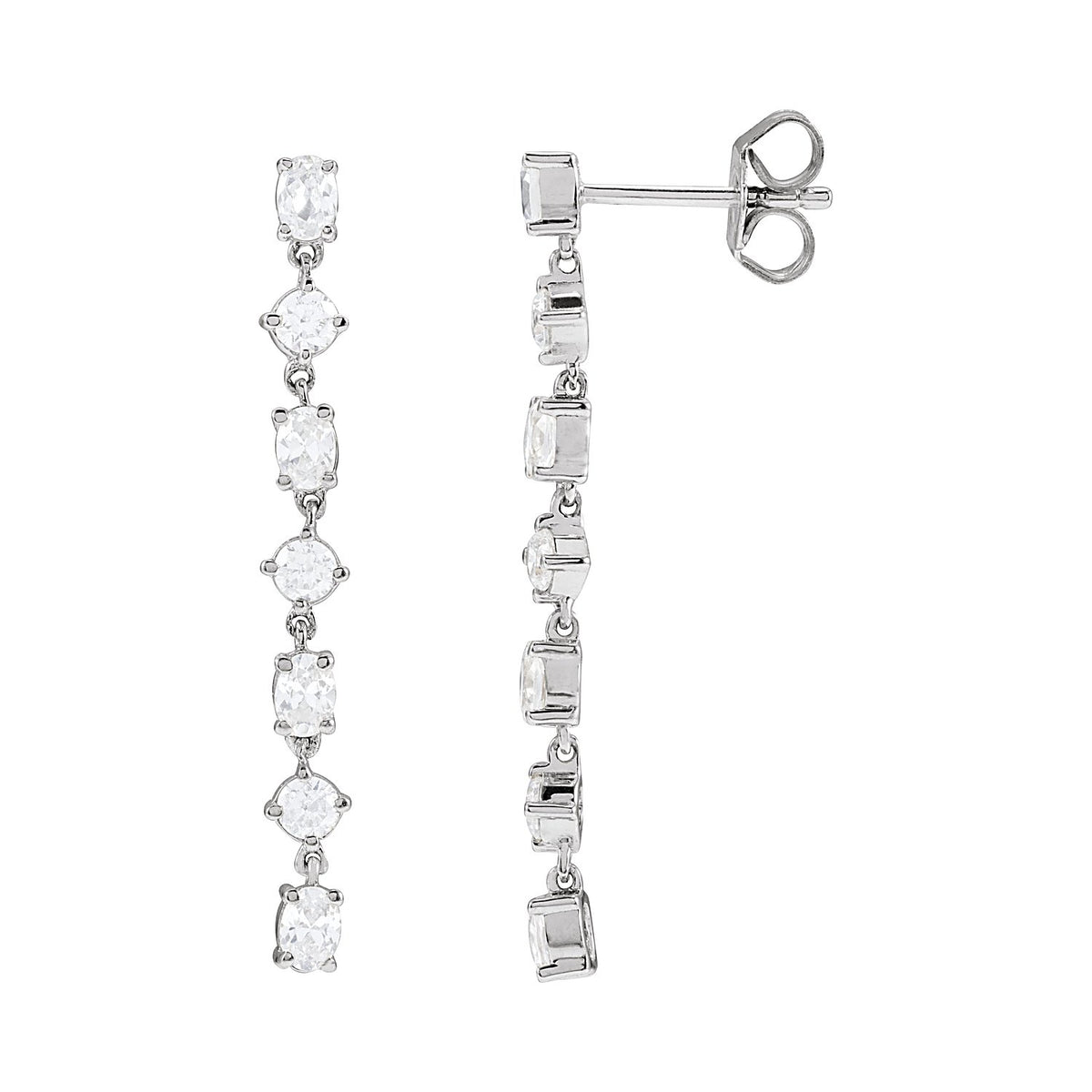 Diamond Linear drop earrings in 14K White Gold