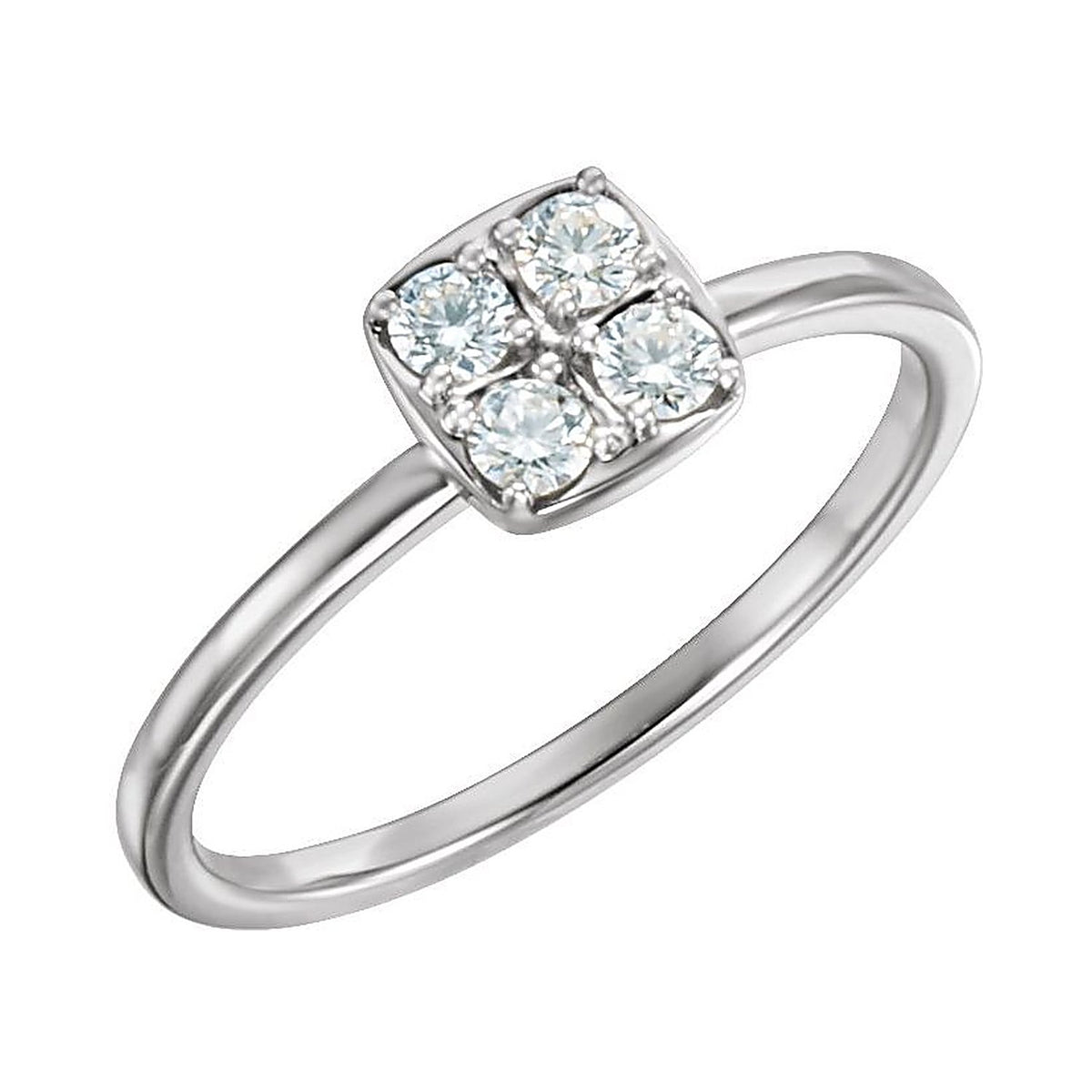 Diamond cluster ring in Platinum