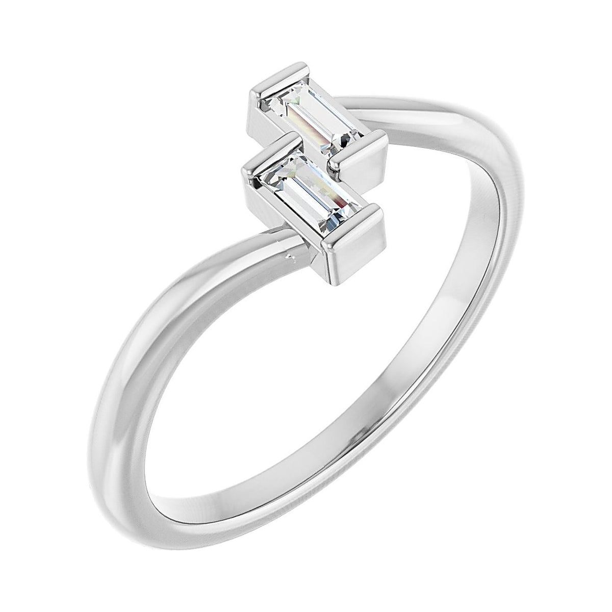 Diamond toi et moi two-stone ring in Platinum