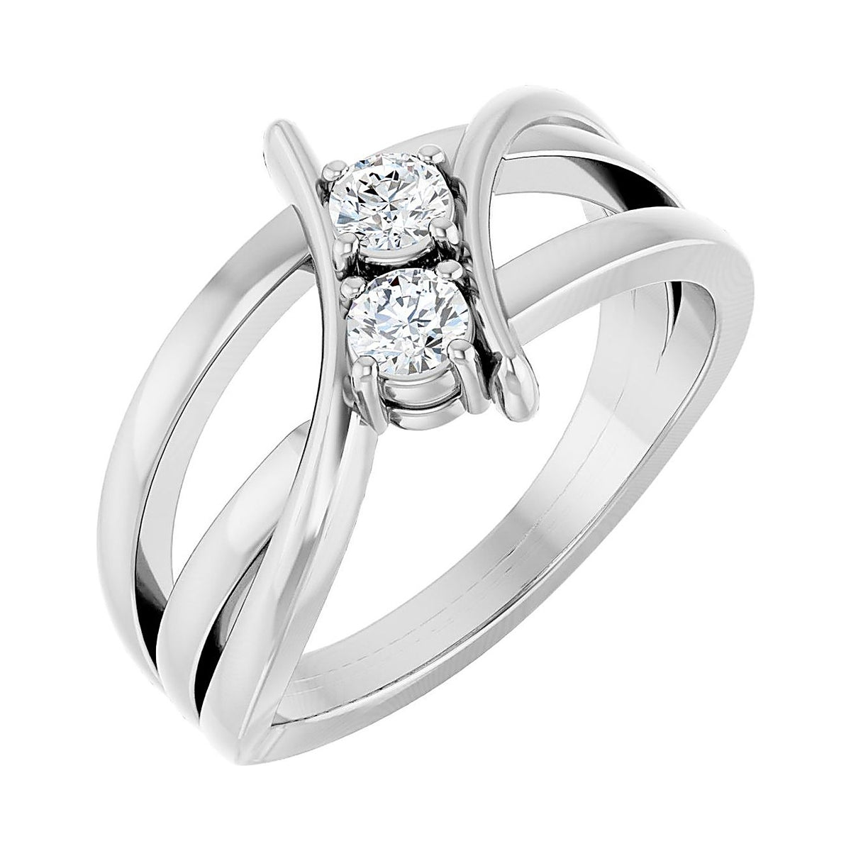Diamond toi et moi two-stone ring in Platinum