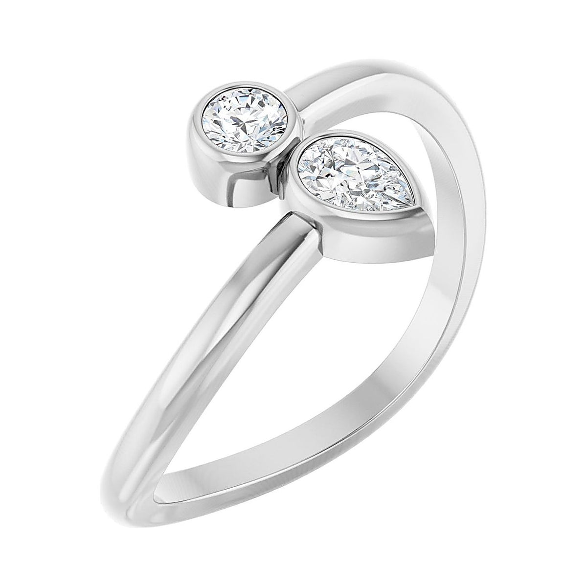 Diamond toi et moi two-stone ring in Platinum