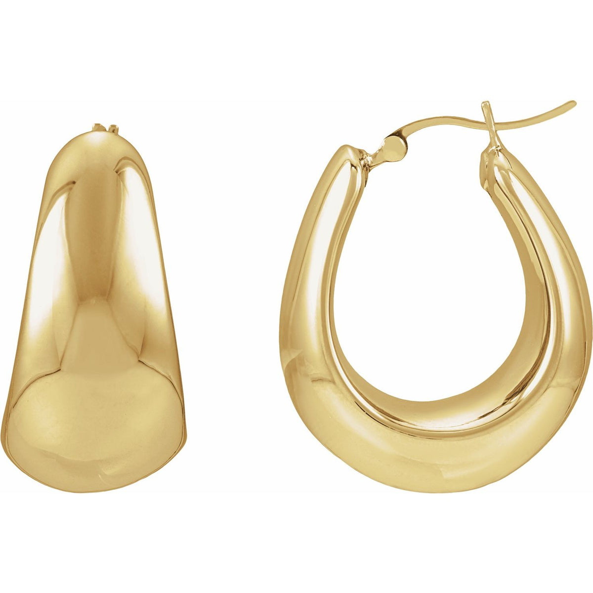 Electroform Puffed Hoop Earrings (25 mm) in 14k yellow gold