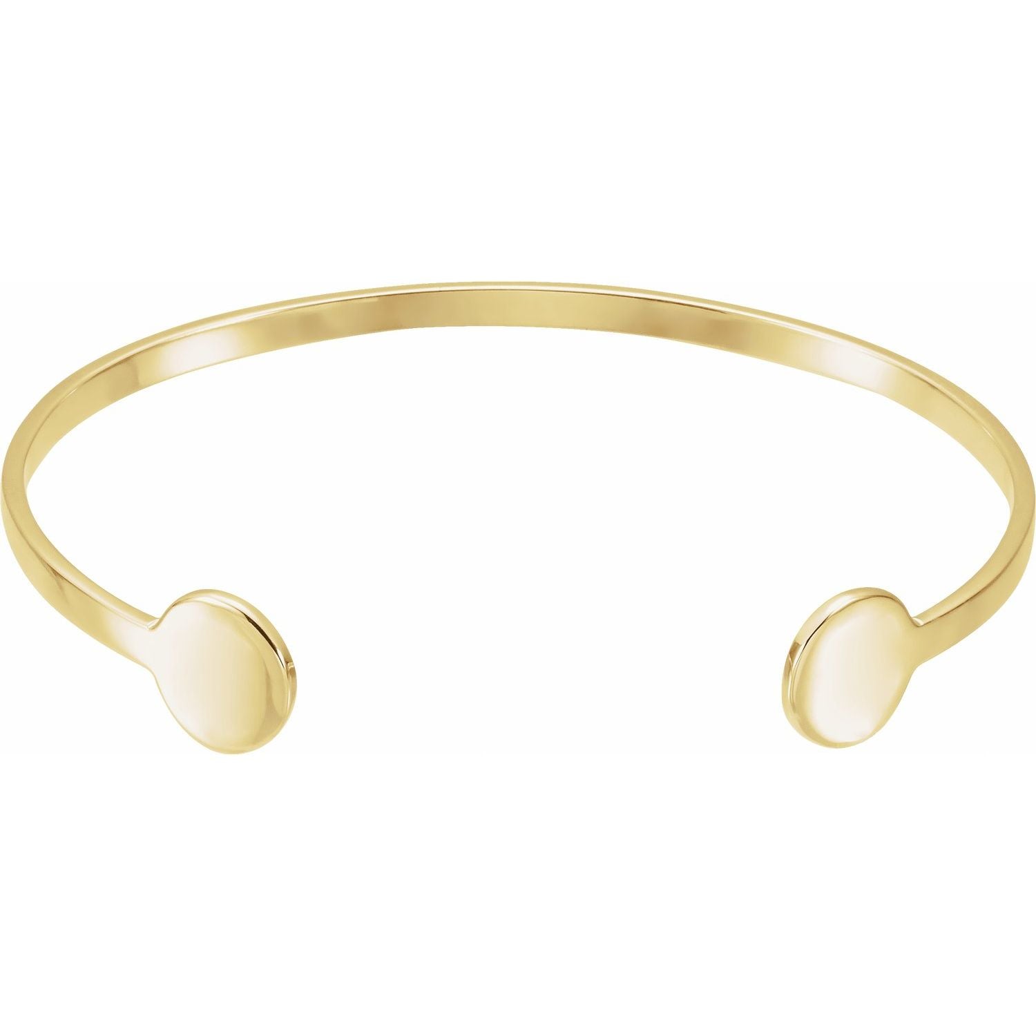 Engravable Domed Cuff Bracelet in 14k yellow gold