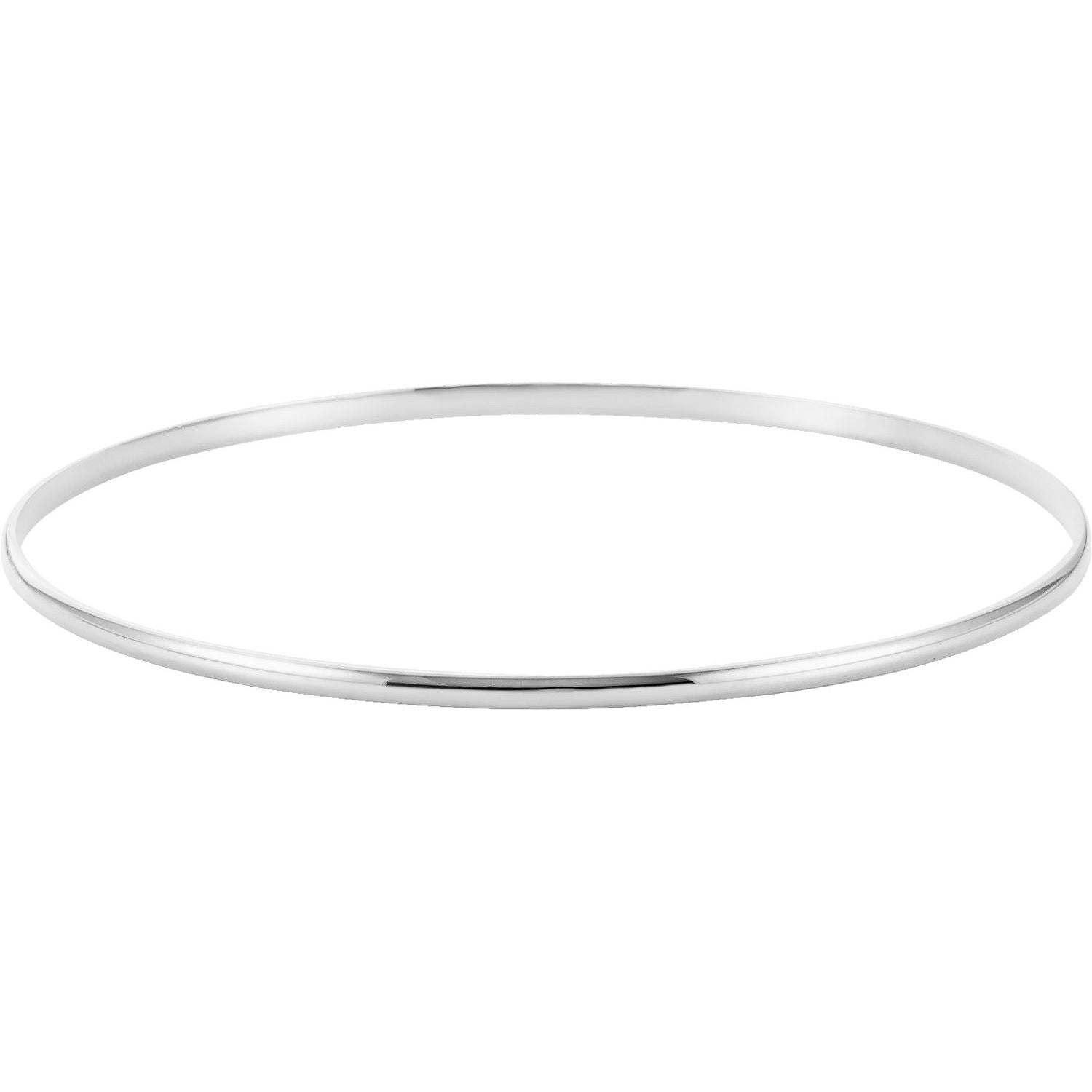 Engravable Half-Round Bangle Bracelet in White Gold