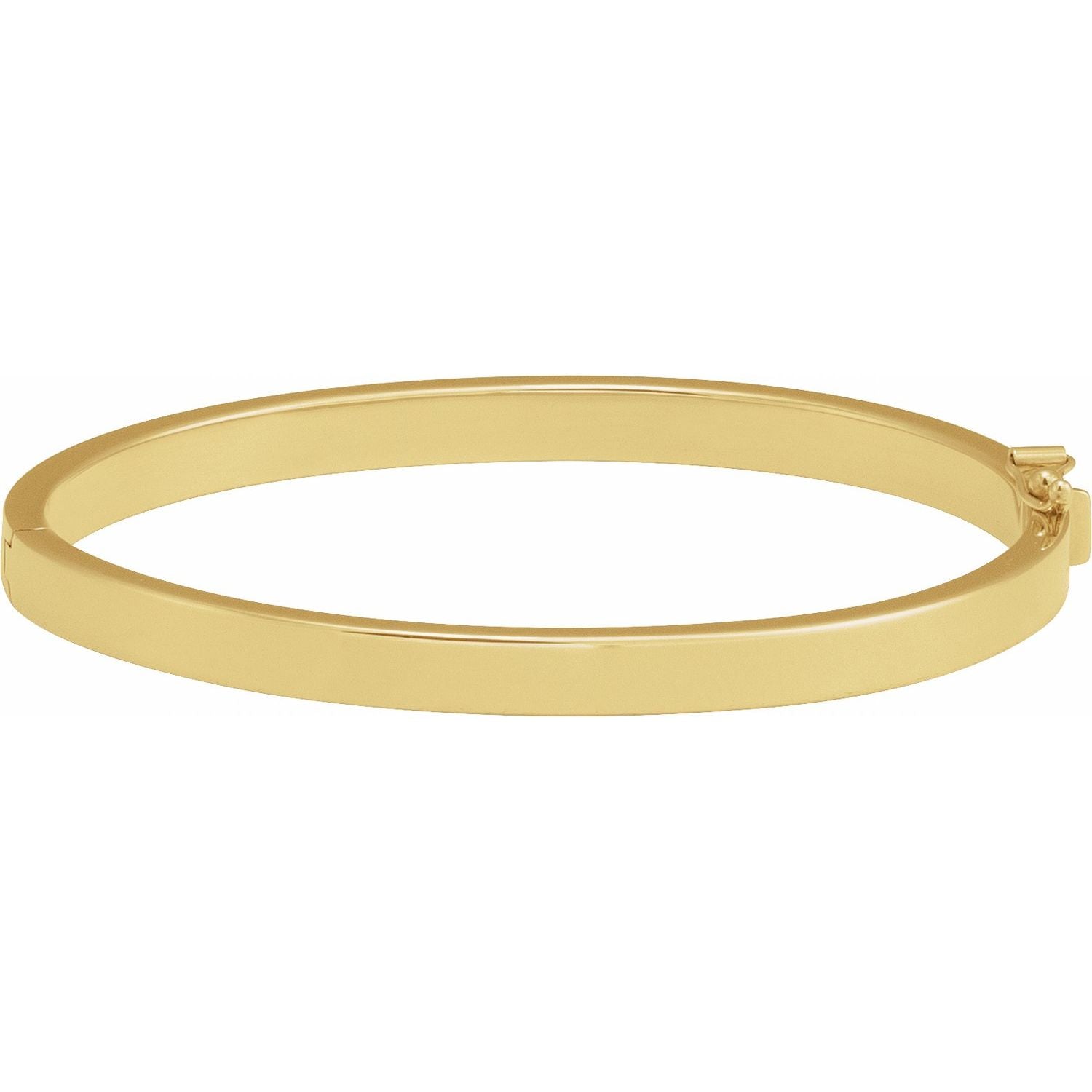 Engravable Tube Hinged Bangle Bracelet in Yellow Gold