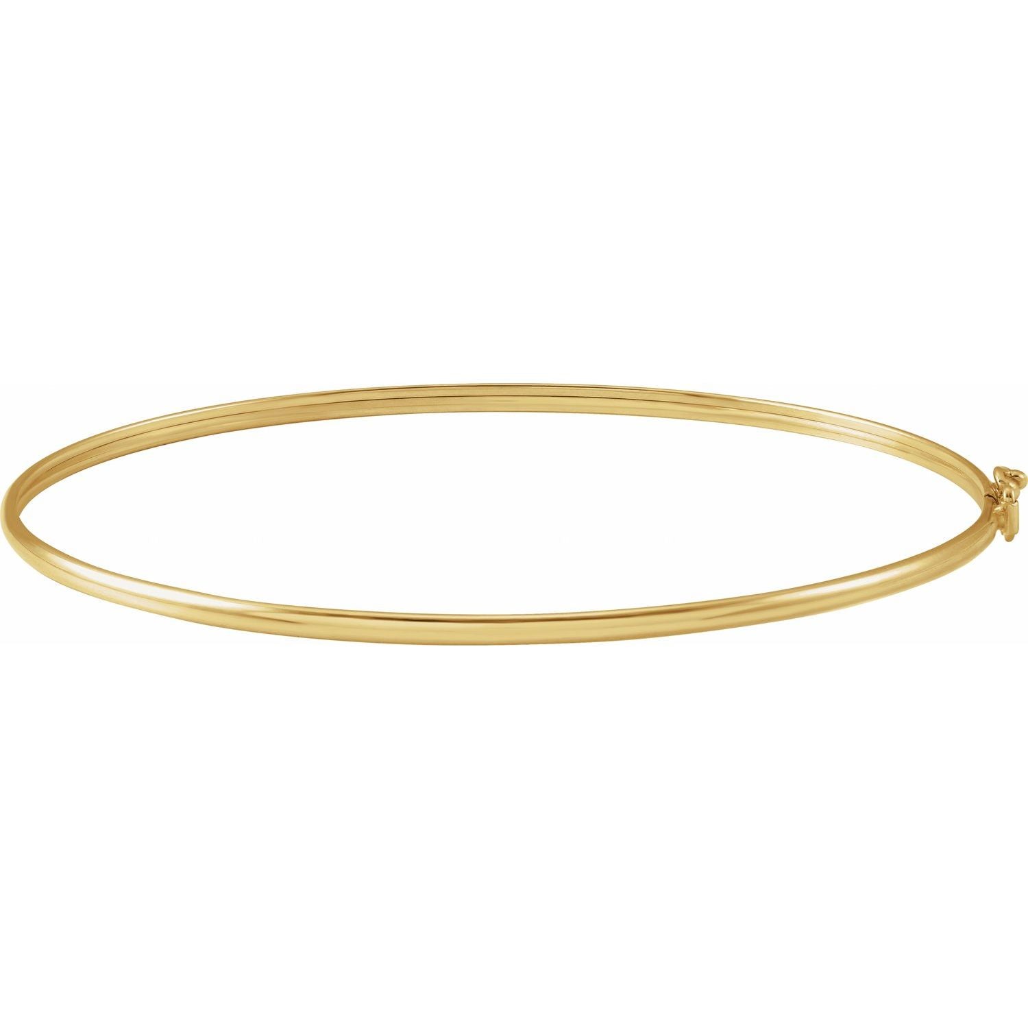 Fine Round Bangle Bracelet in Yellow Gold