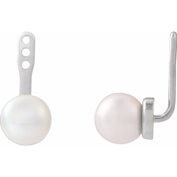 Freshwater Pearl Earring Jackets in 14k white gold