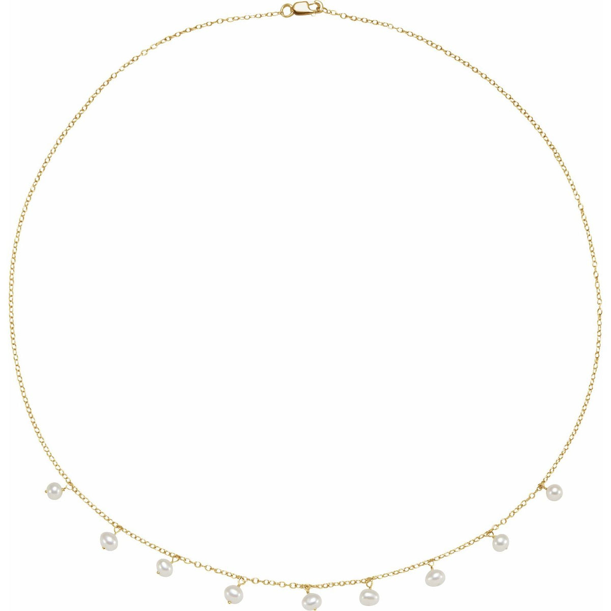 Freshwater Pearl Necklace in 14k yellow gold — shown on its included chain