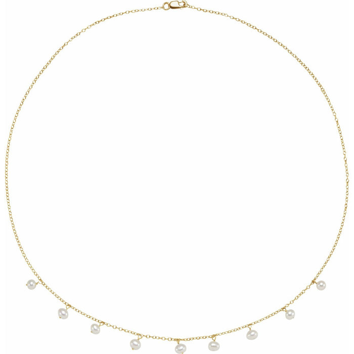 Freshwater Pearl Necklace in 14K Yellow Gold