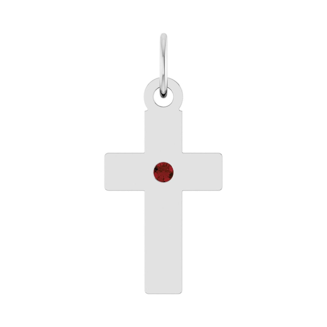 garnet cross pendant in Sterling Silver